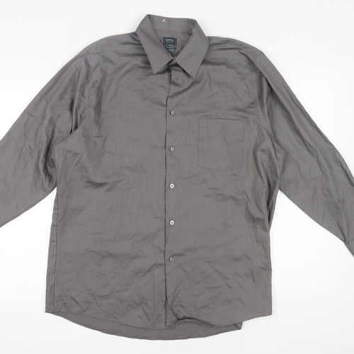 Arrow Men's Grey Classic Fit Long Sleeve Shirt