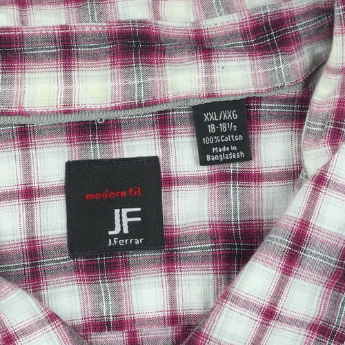 J. Ferrar Men's Multicoloured Plaid Shirt 2XL