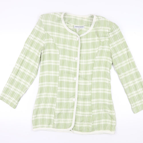 Allen Samo Women's Green Plaid Blazer Size 16