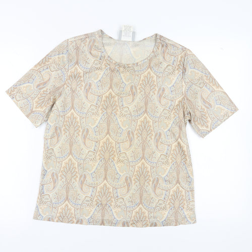 Blair Women's Beige Paisley T-Shirt Size 12