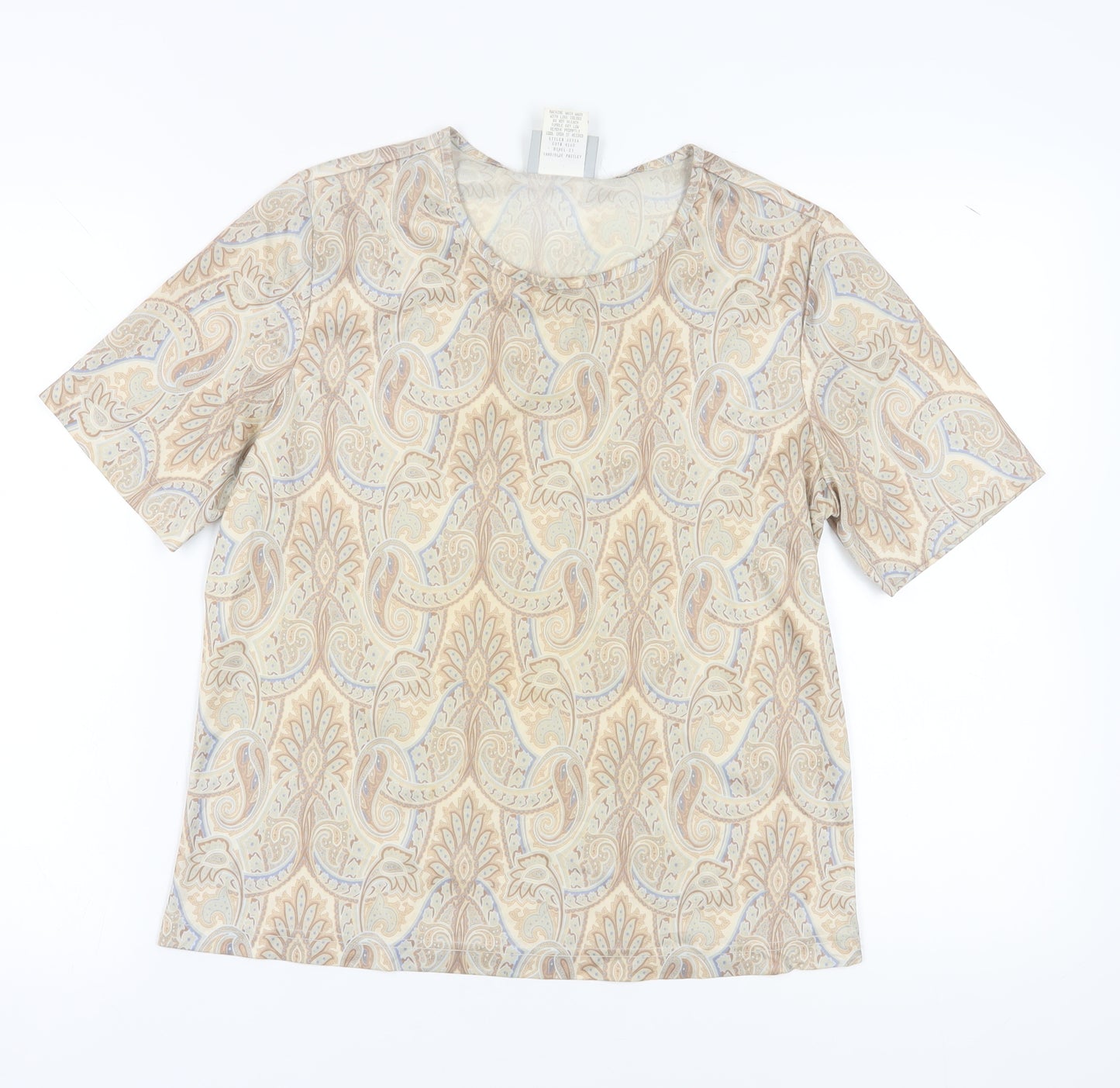 Blair Women's Beige Paisley T-Shirt Size 12