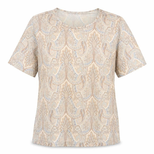 Blair Women's Beige Paisley T-Shirt Size 12