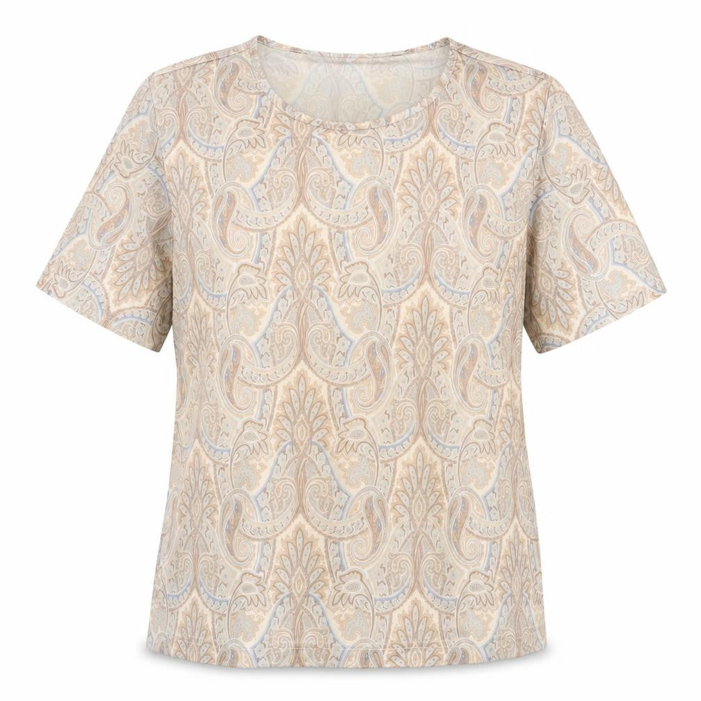 Blair Women's Beige Paisley T-Shirt Size 12
