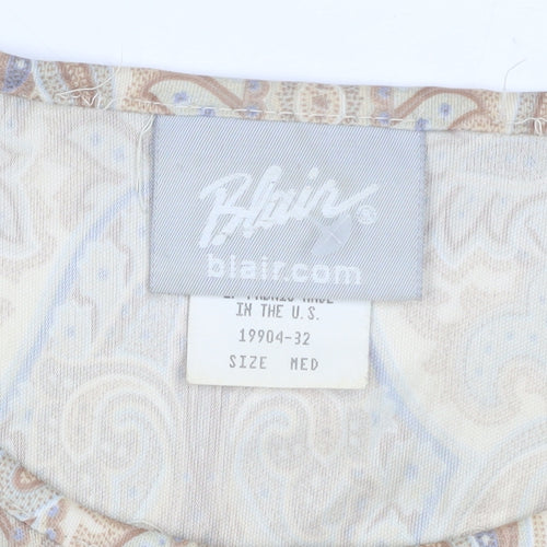 Blair Women's Beige Paisley T-Shirt Size 12