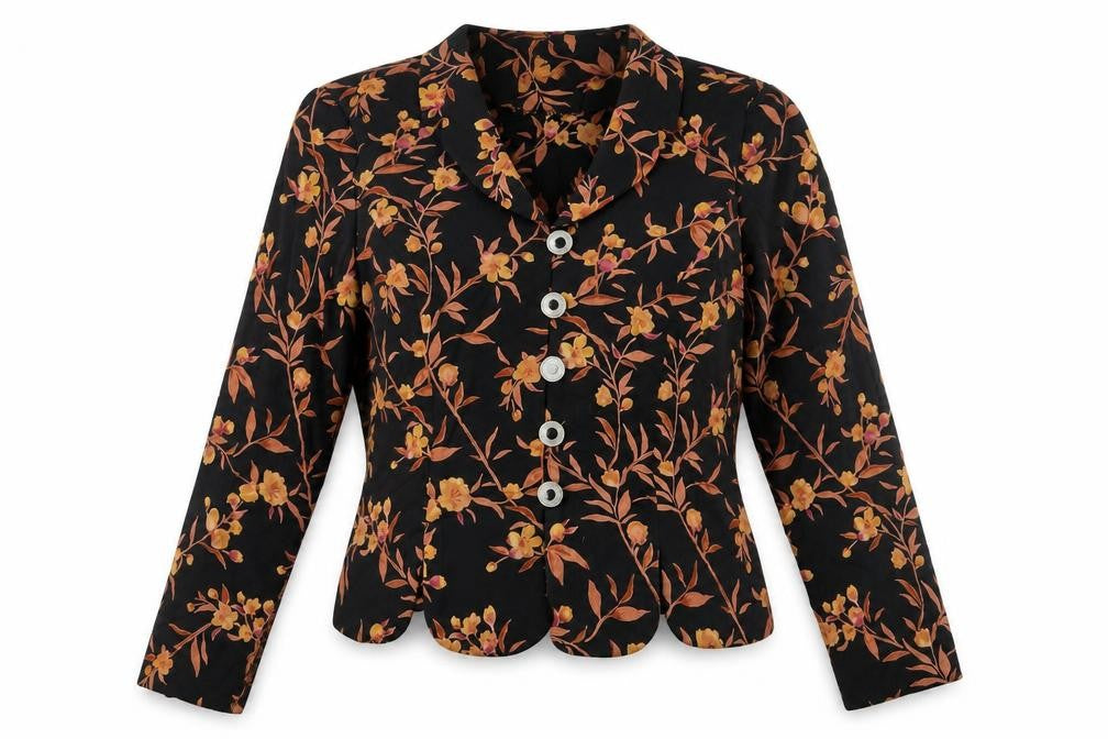Leslie Fay Women's Black Floral Blouse, Size 10, Classic Style