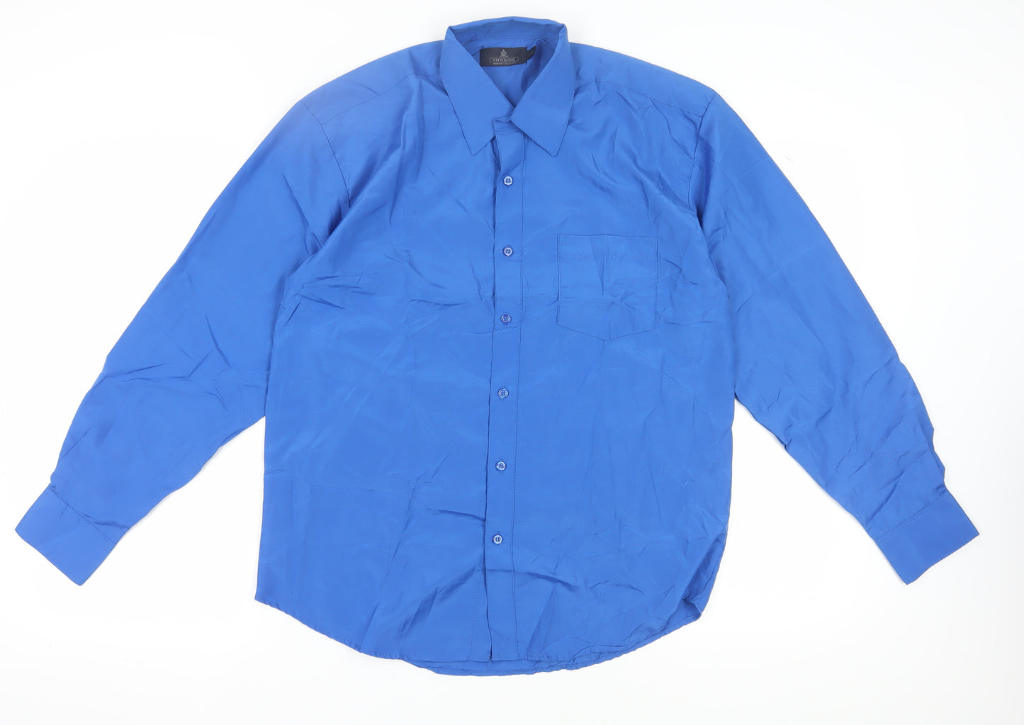 Vittorino Men's Blue Regular Fit Long Sleeve Shirt