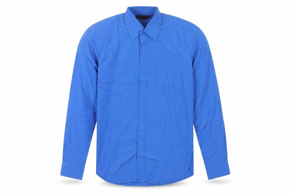 Front view of Vittorino Men's Blue Regular Fit Long Sleeve Shirt