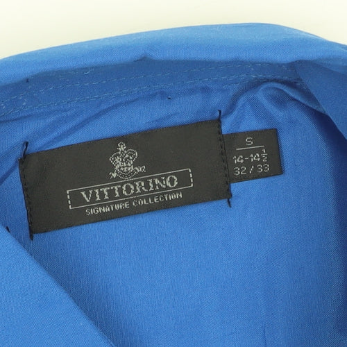 Vittorino Men's Blue Regular Fit Long Sleeve Shirt