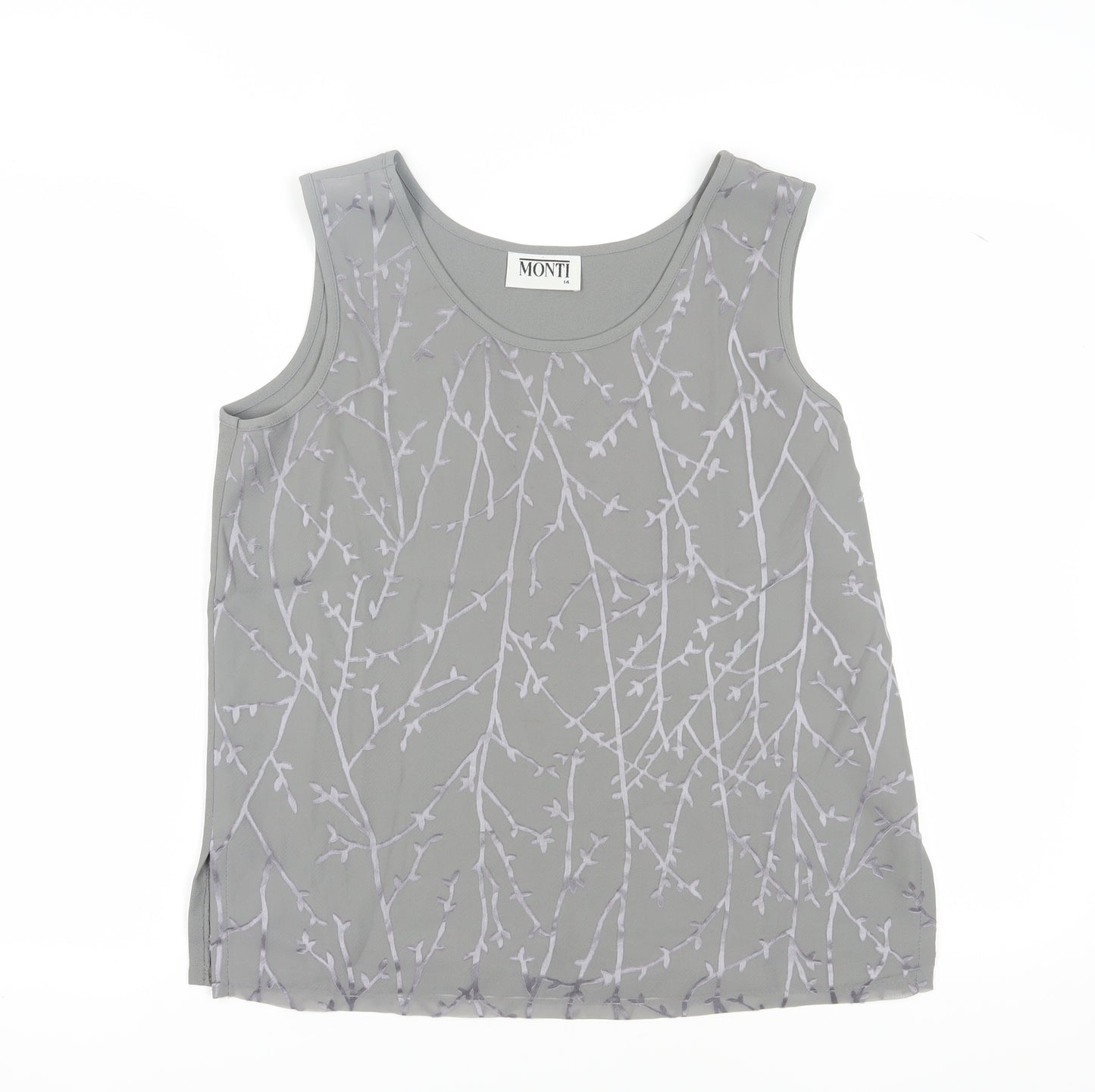 Monti Women's Grey Tank Top Size 14 Sleeveless Casual