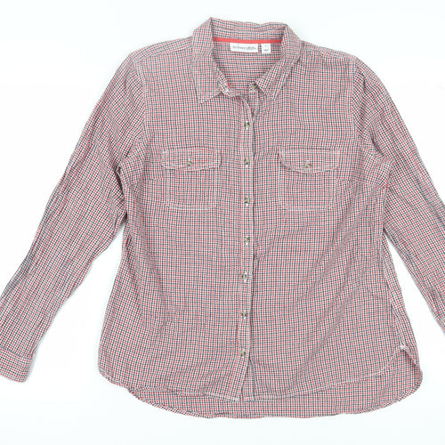St. John's Bay Women's Red Check Button-Up Shirt, L