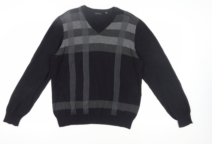 Van Heusen Men's Black V-Neck Cotton Pullover Jumper