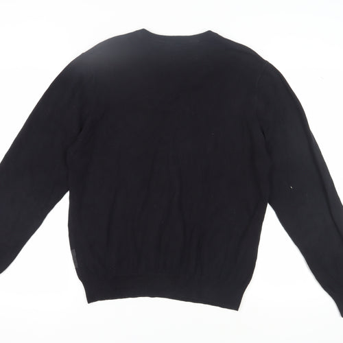 Van Heusen Men's Black V-Neck Cotton Pullover Jumper
