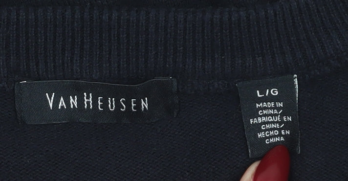 Van Heusen Men's Black V-Neck Cotton Pullover Jumper