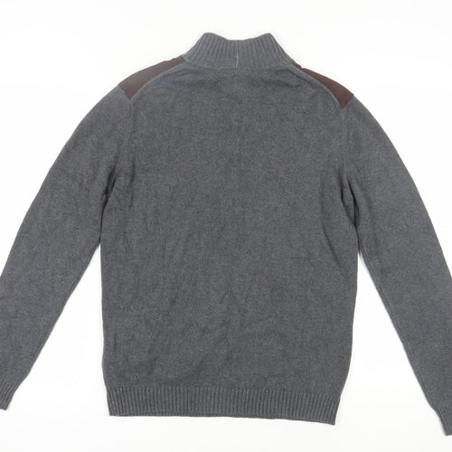 RW&CO Men's Grey Henley Jumper Large - Casual Comfort