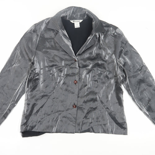 Nygard Women's Grey Satin Blouse Size 14