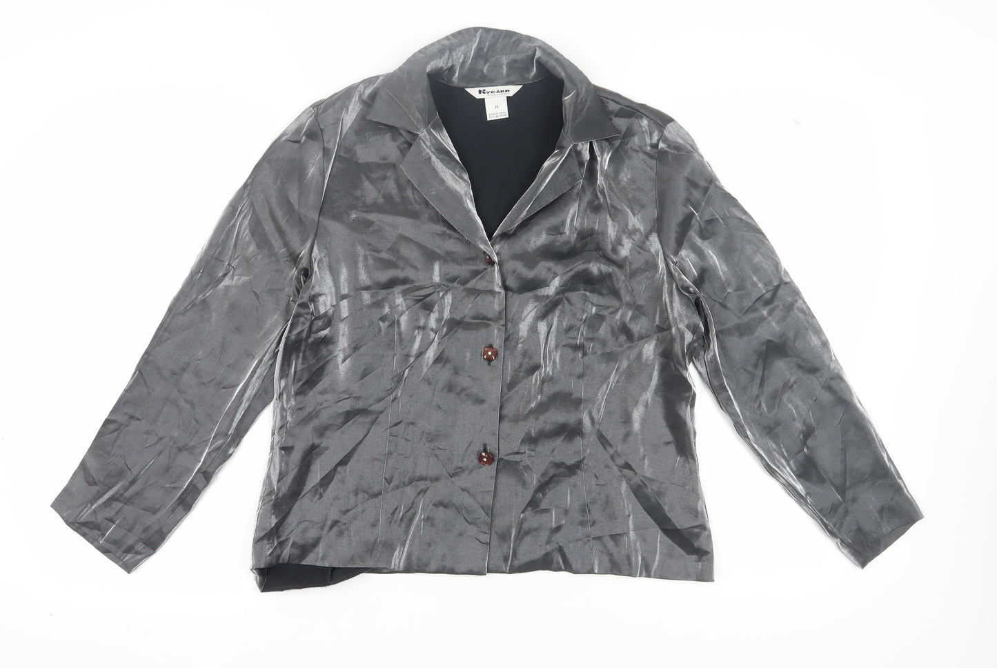 Nygard Women's Grey Satin Blouse Size 14