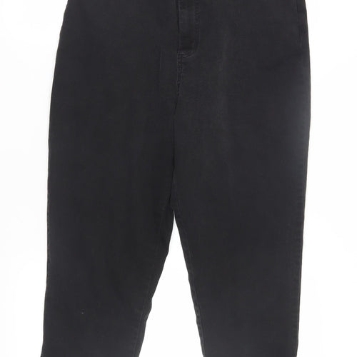Blue Cross Women Black Mom Jeans M Regular Stretch