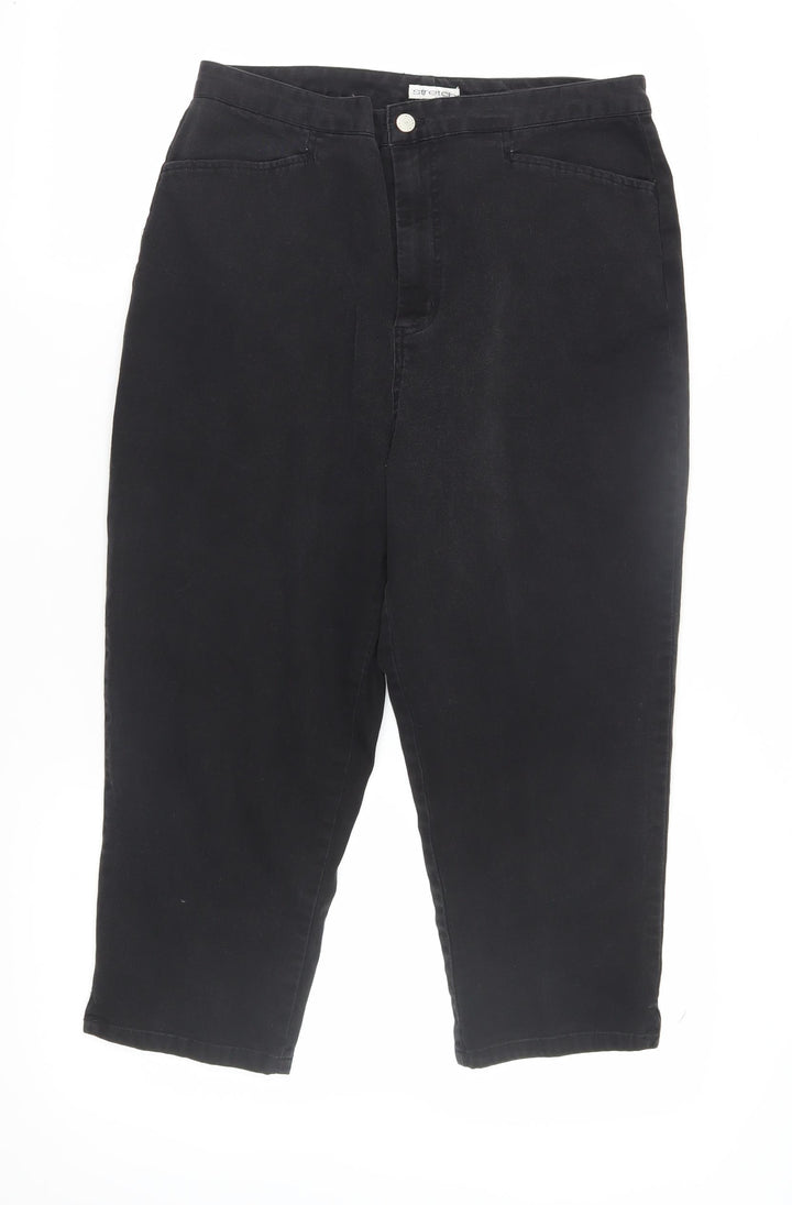 Blue Cross Women Black Mom Jeans M Regular Stretch