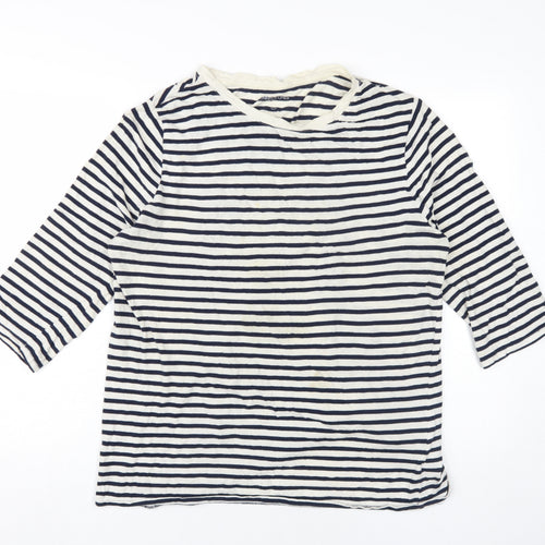 St Bernard Blue Striped T-Shirt, L, Unisex, Classic Style