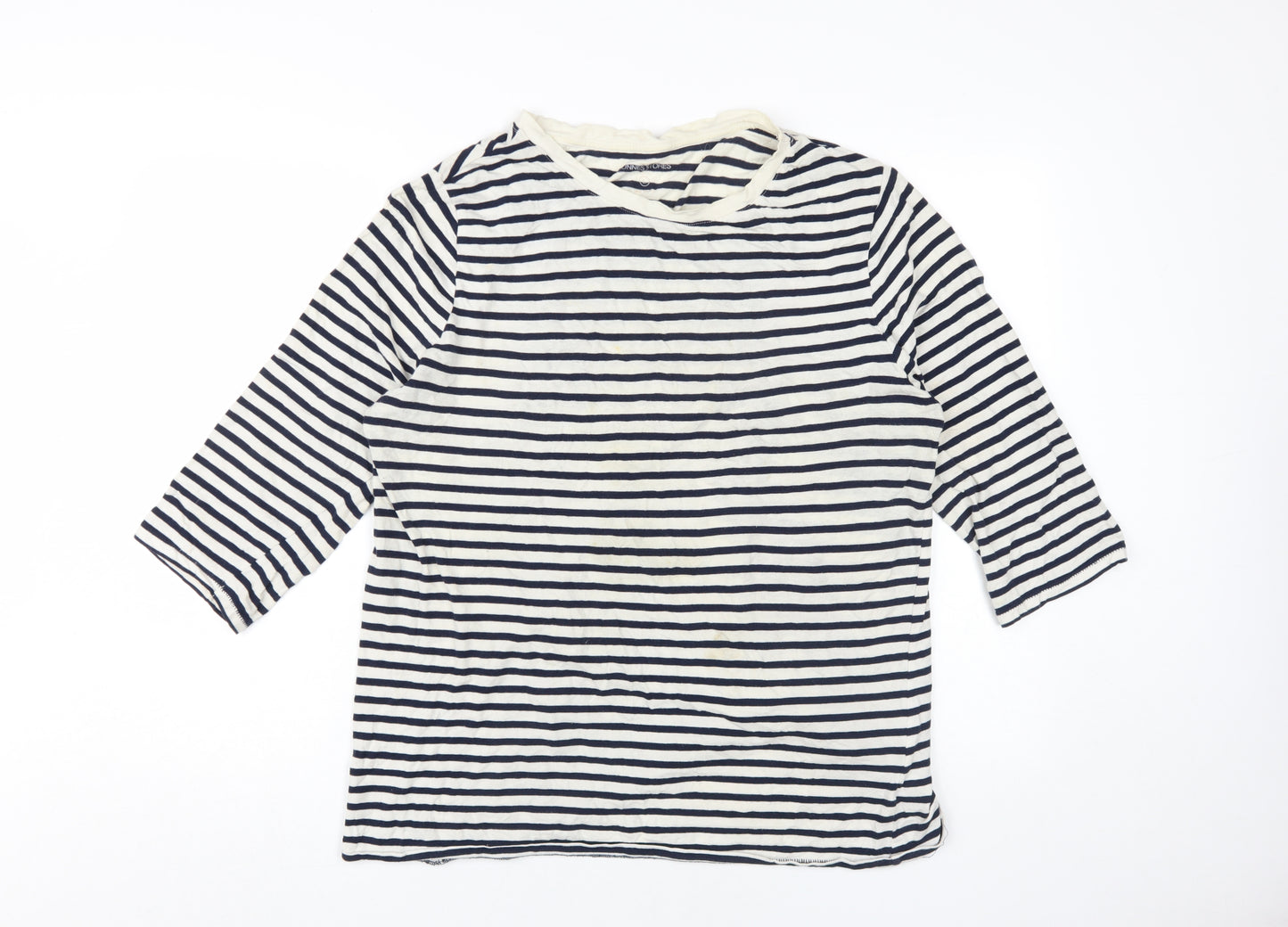 St Bernard Blue Striped T-Shirt, L, Unisex, Classic Style