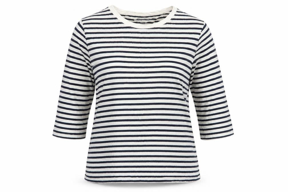 St Bernard Blue Striped T-Shirt, L, Unisex, Classic Style