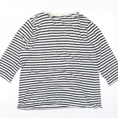 St Bernard Blue Striped T-Shirt, L, Unisex, Classic Style