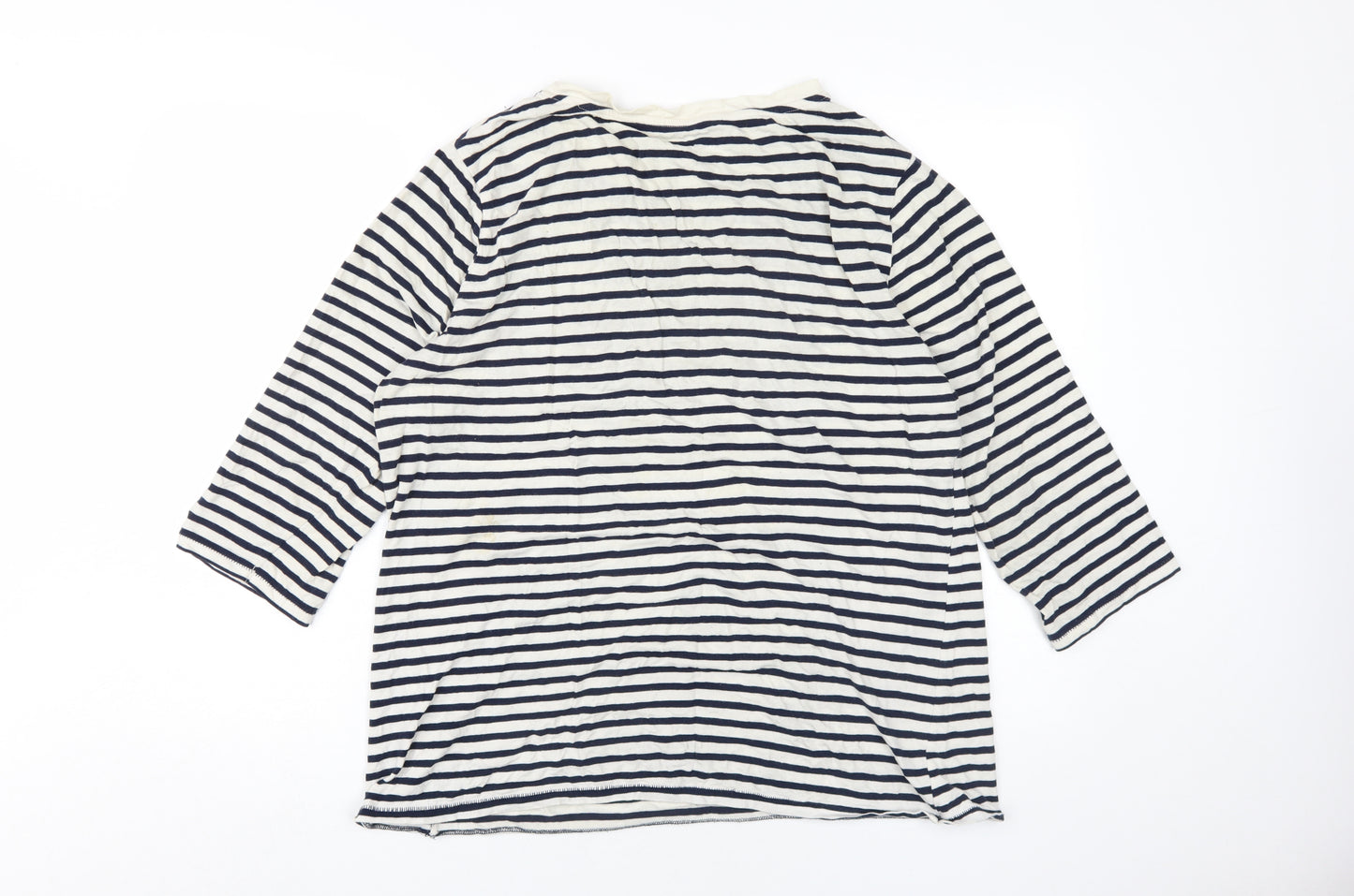 St Bernard Blue Striped T-Shirt, L, Unisex, Classic Style