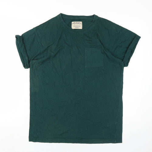 Burton Menswear Green Cotton T-Shirt, Medium