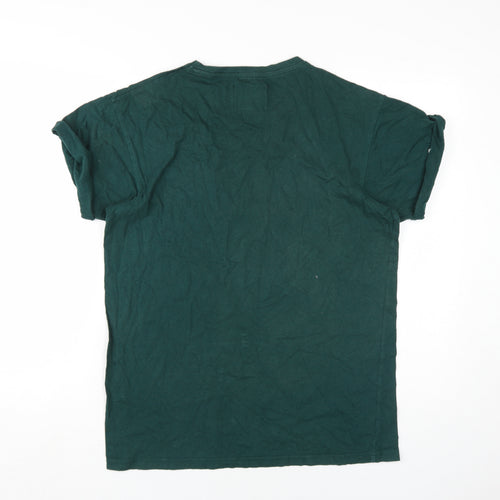 Burton Menswear Green Cotton T-Shirt, Medium