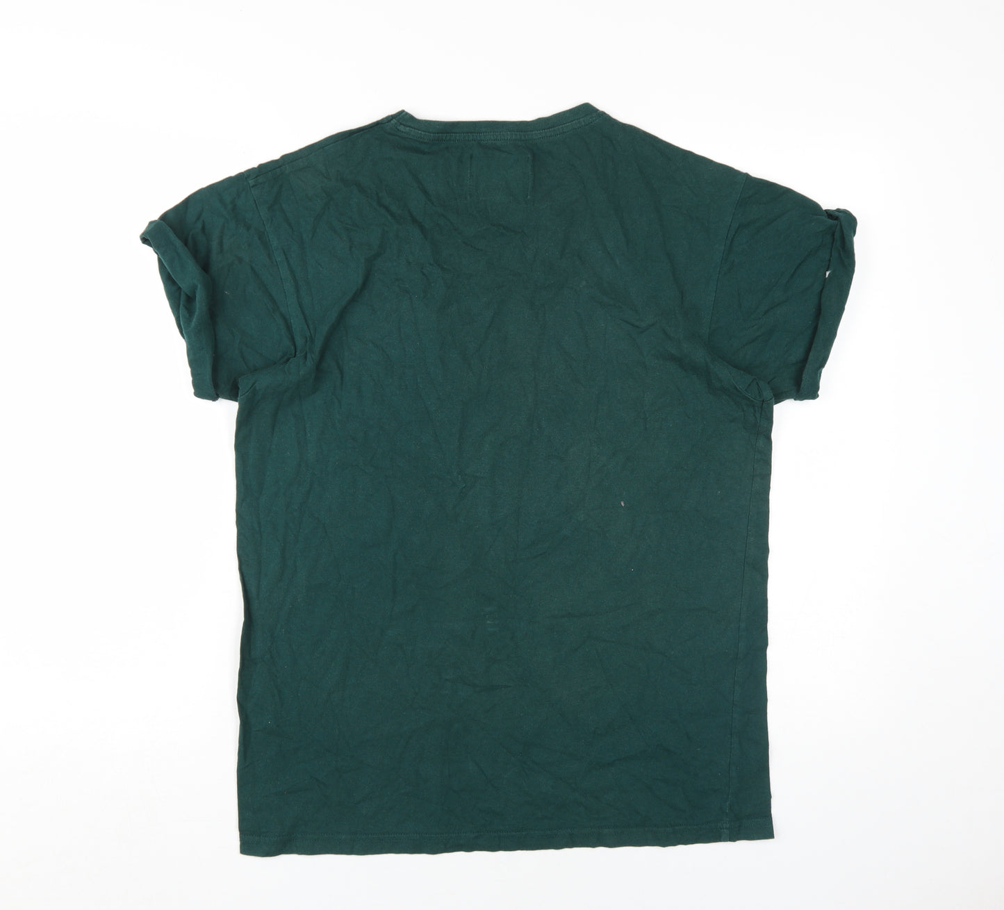Burton Menswear Green Cotton T-Shirt, Medium