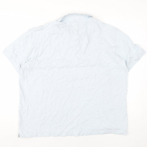 H&M Men's White Cotton Polo Shirt 2XL Short Sleeve