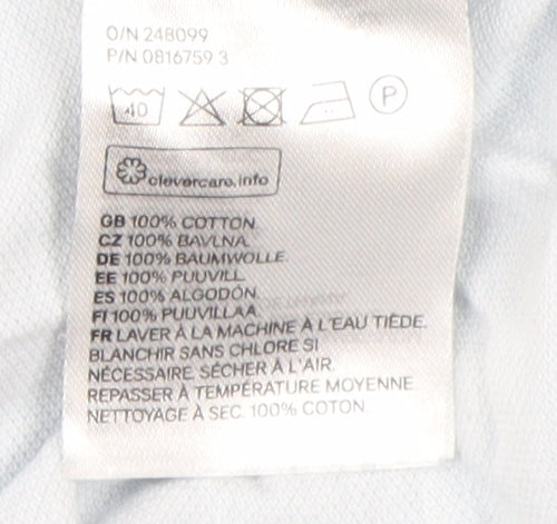 H&M Men's White Cotton Polo Shirt 2XL Short Sleeve