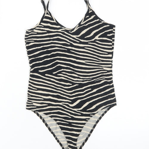H&M Women's Black XS Animal Print Bodysuit