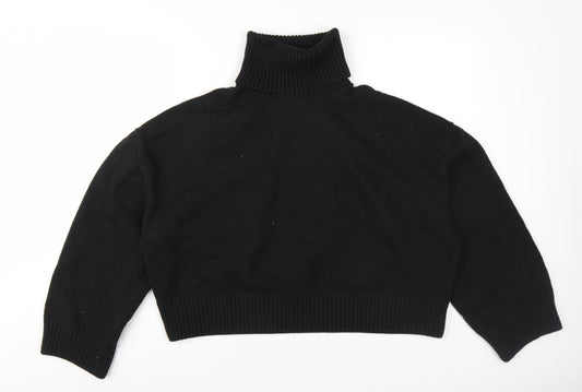 H&M Women's Black Roll Neck Pullover Jumper, Size S