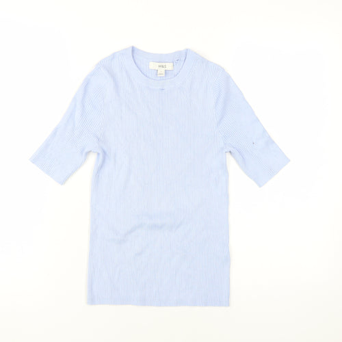 Marks and Spencer Women's Blue 3/4 Sleeve Jersey Top