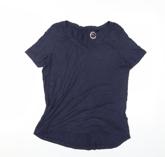 Next Women's Blue V-Neck T-Shirt Size 12 Casual