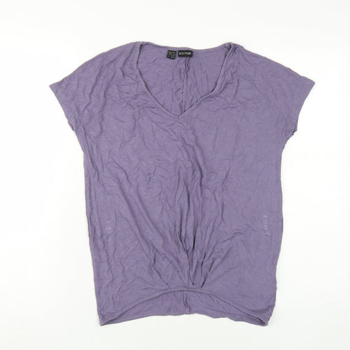 Body Flirt Women's Purple XS V-Neck Basic T-Shirt
