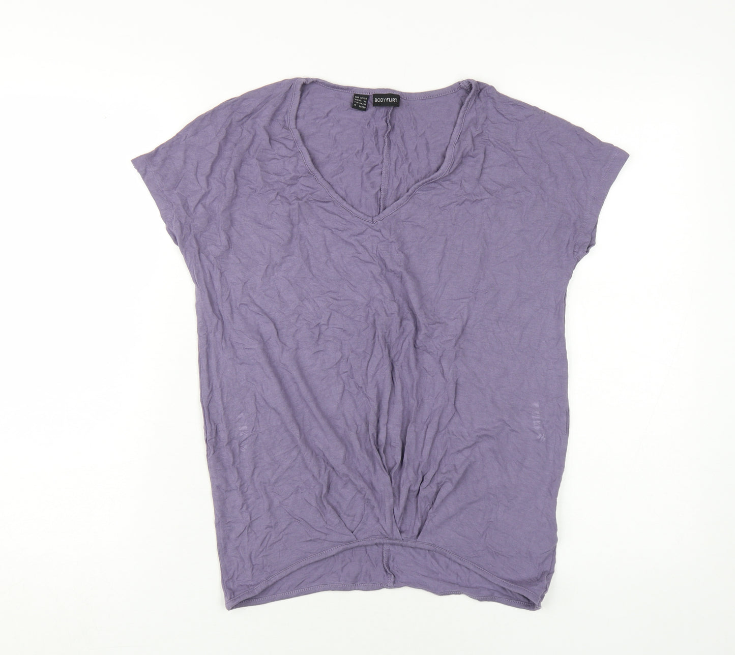 Body Flirt Women's Purple XS V-Neck Basic T-Shirt