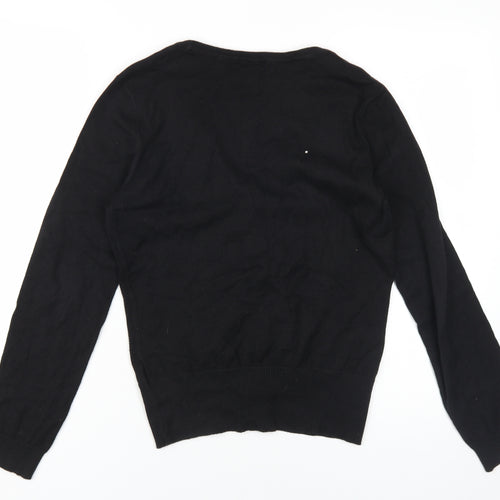 H&M Women Black V-Neck Cardigan M