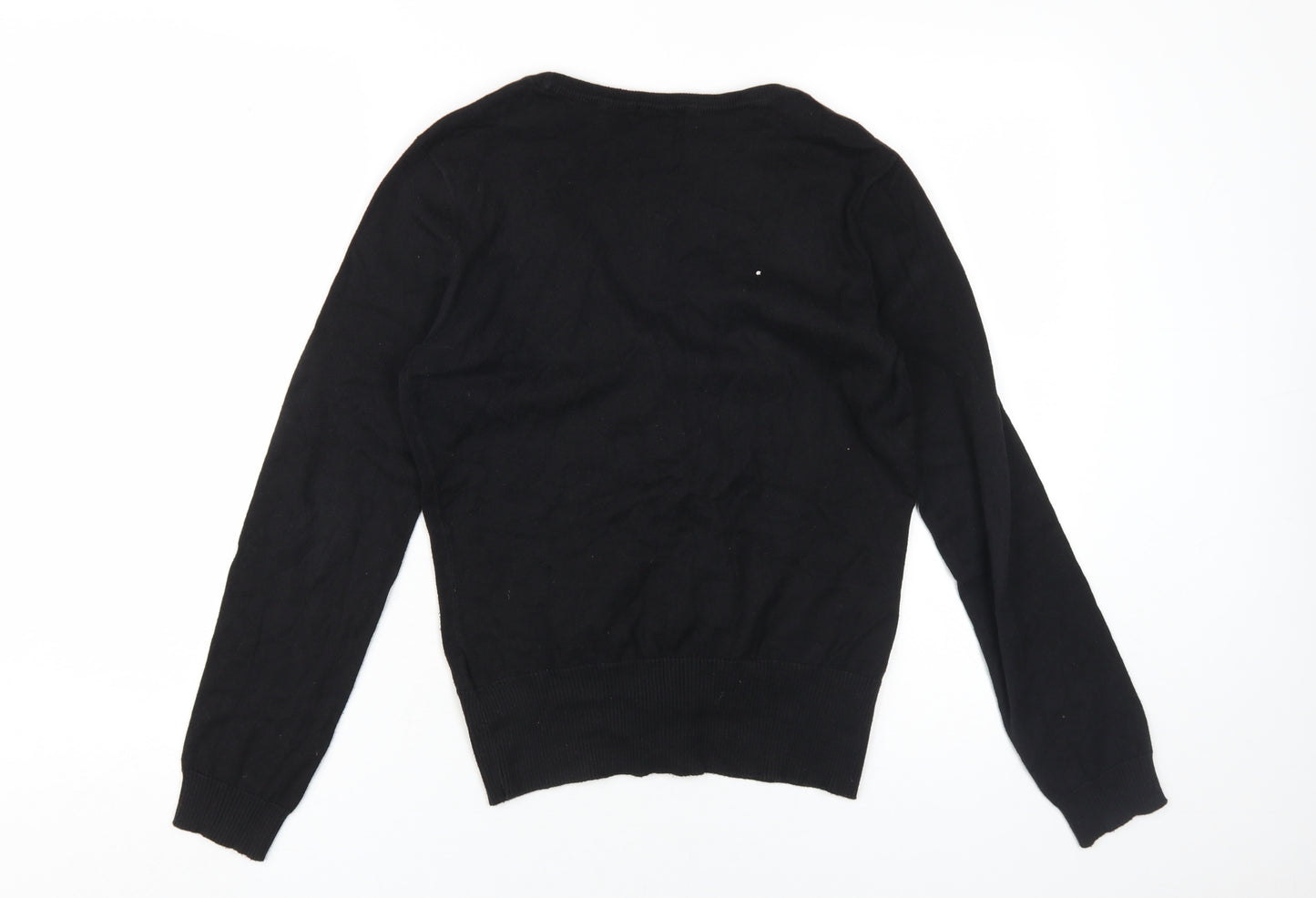 H&M Women Black V-Neck Cardigan M
