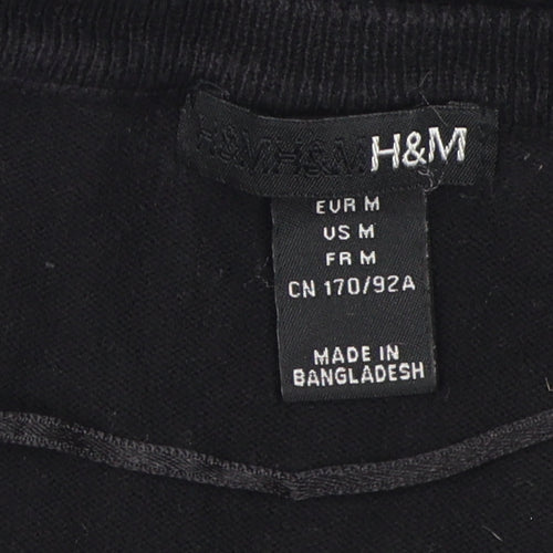 H&M Women Black V-Neck Cardigan M
