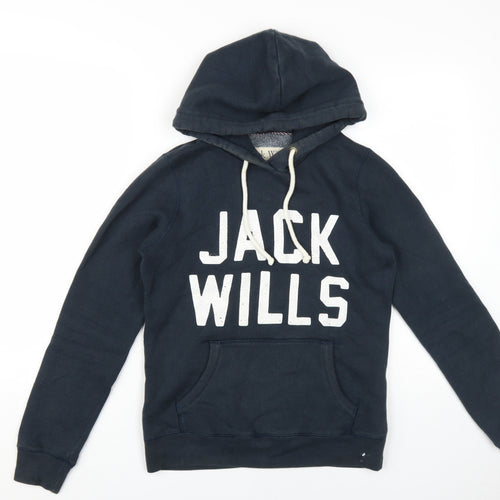 Jack Wills Women's Black Pullover Hoodie Size 8