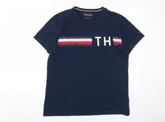 Tommy Hilfiger Men's Blue Medium Logo T-Shirt