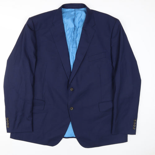 Marks and Spencer Men's Blue Wool Suit Jacket 48R