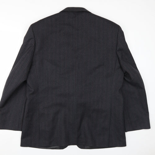 Label Men's Black Striped Blazer, Size 44S, Regular Fit