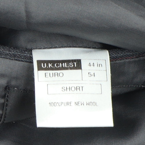 Label Men's Black Striped Blazer, Size 44S, Regular Fit