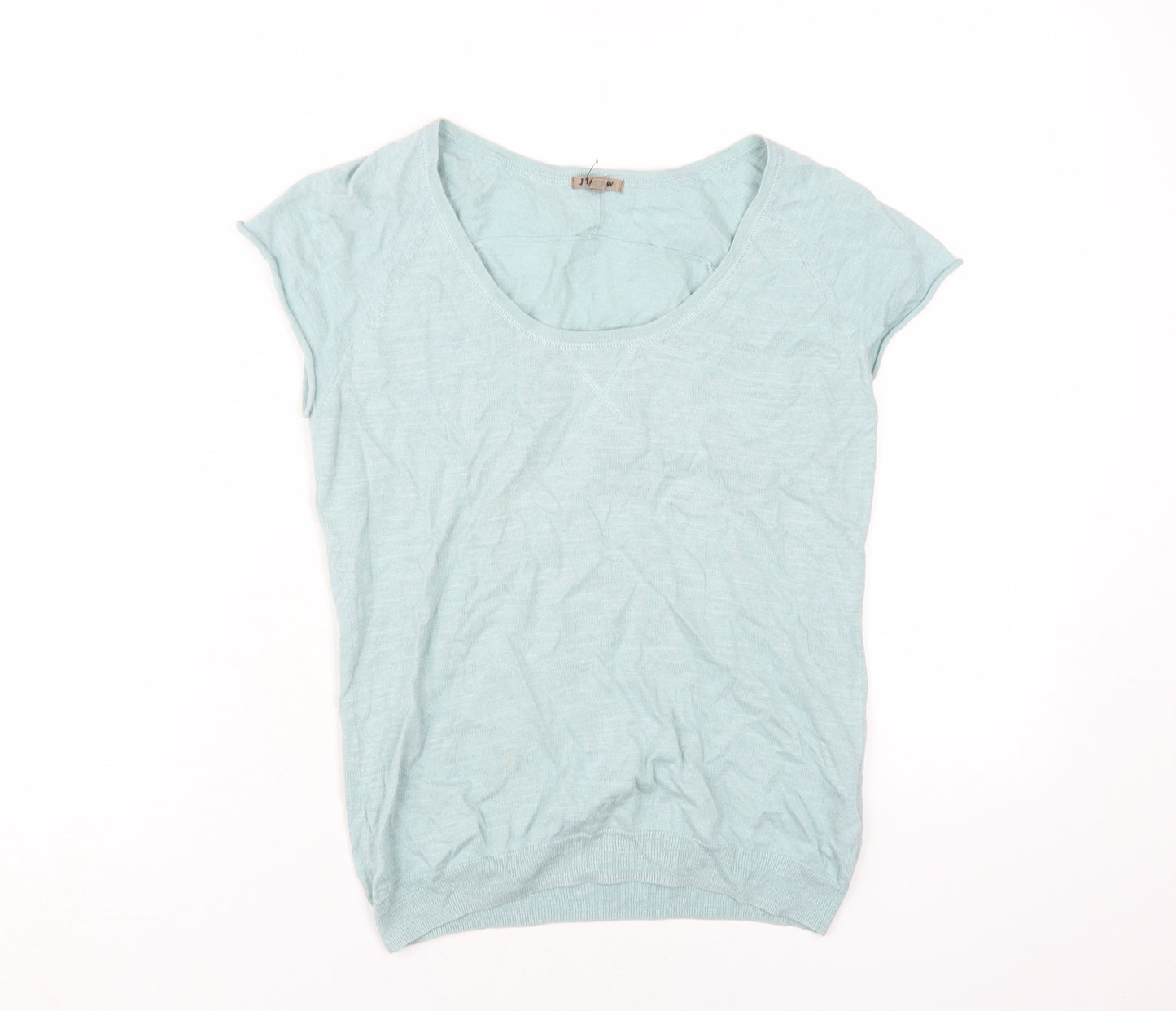 Jigsaw Women's Blue Linen Blend T-Shirt, Size S, Casual