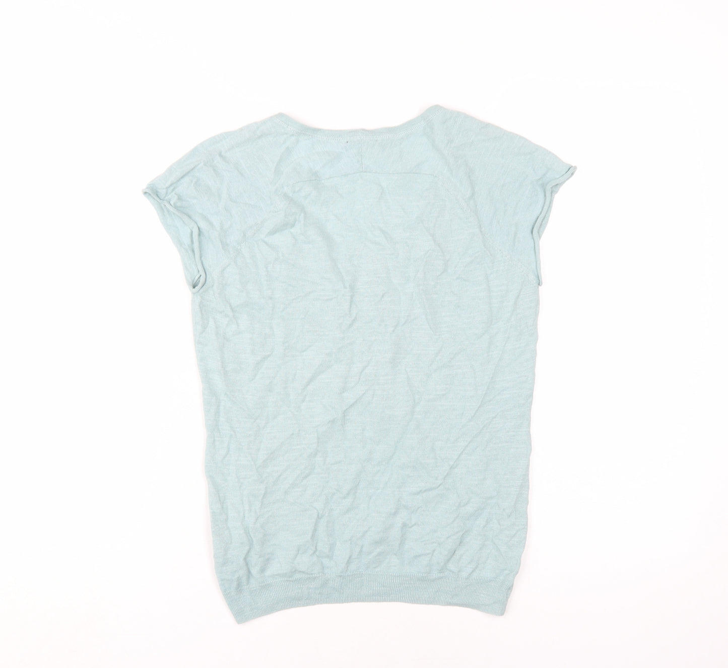 Jigsaw Women's Blue Linen Blend T-Shirt, Size S, Casual