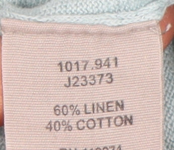 Jigsaw Women's Blue Linen Blend T-Shirt, Size S, Casual