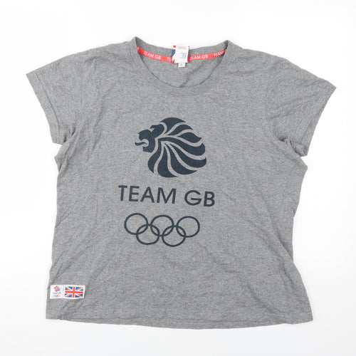 Team GB Grey T-Shirt Women's L Casual Sports